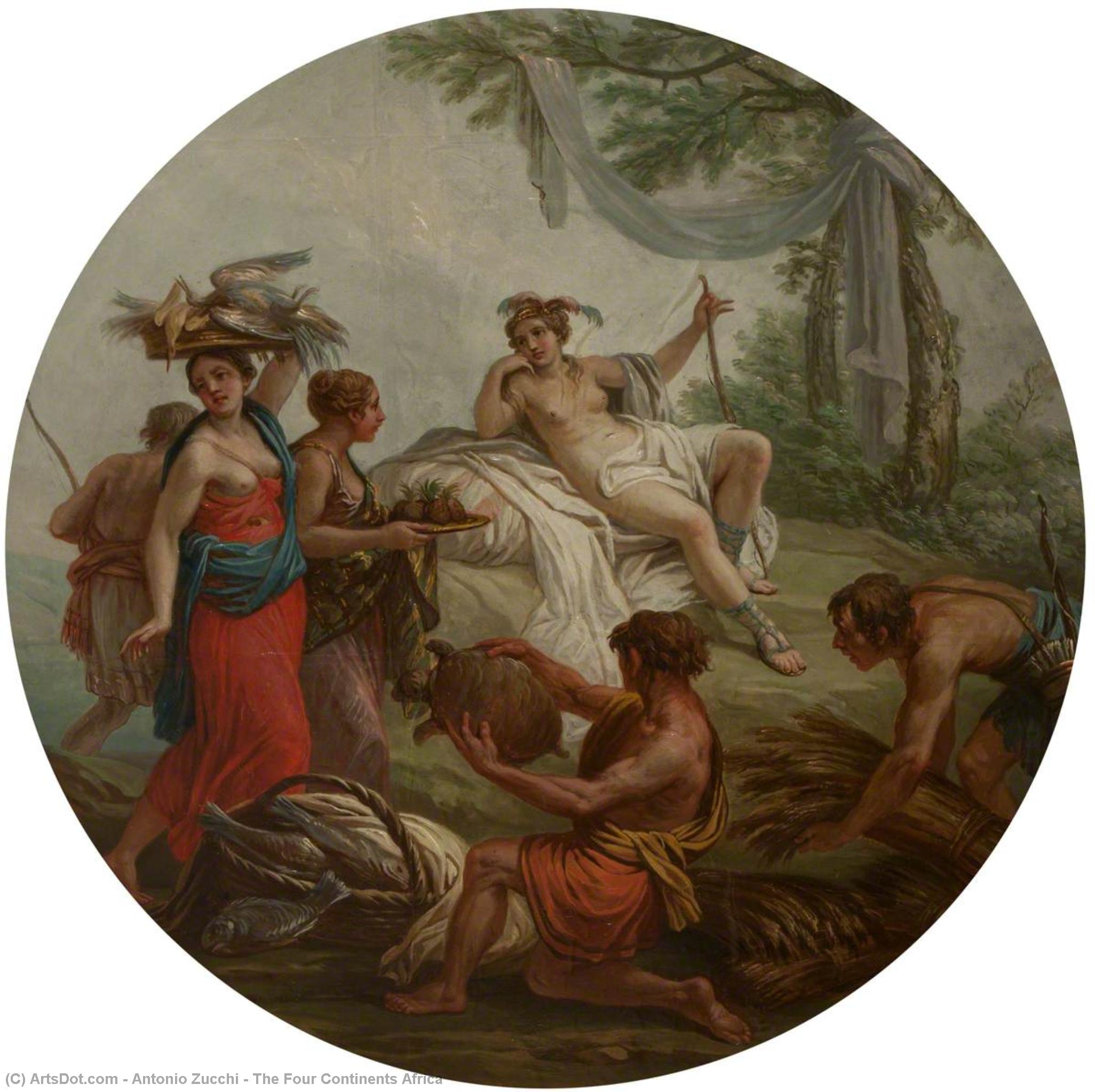 Wikioo.org - The Encyclopedia of Fine Arts - Painting, Artwork by Antonio Zucchi - The Four Continents Africa