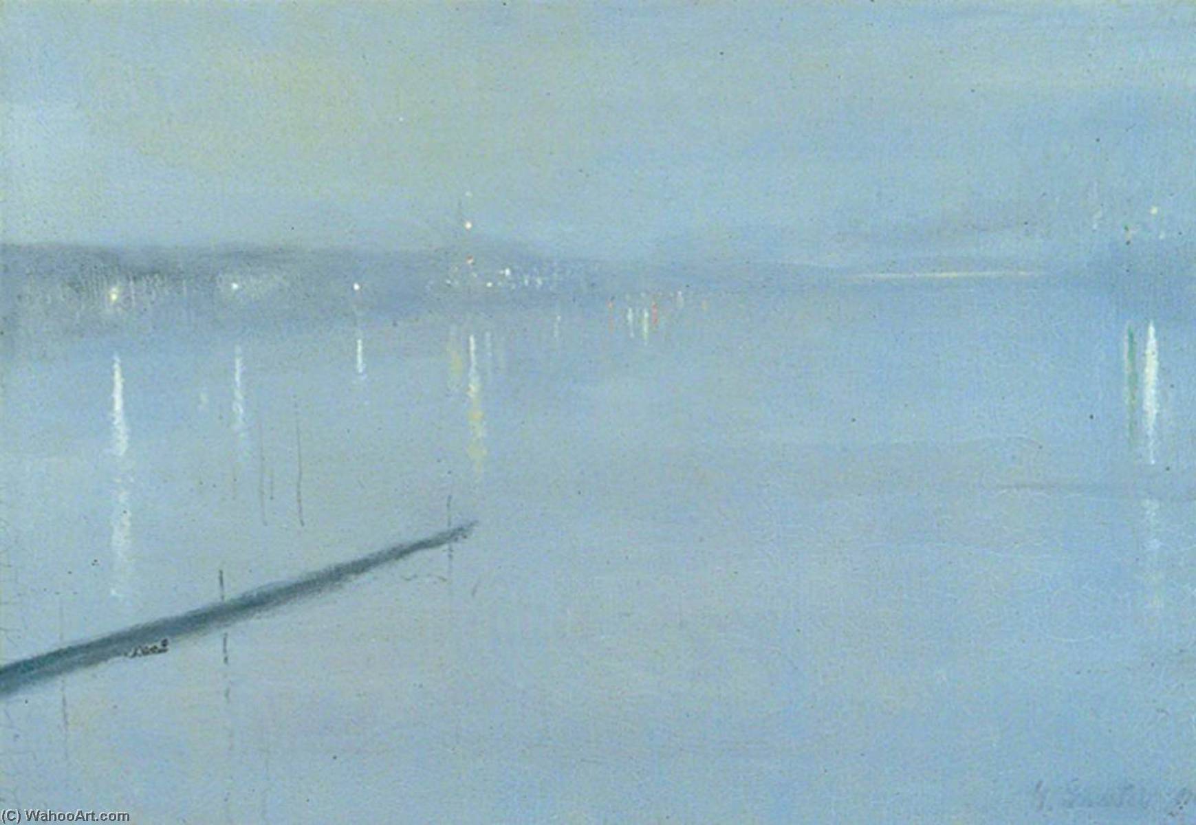 Wikioo.org - The Encyclopedia of Fine Arts - Painting, Artwork by Georg Sauter - Dordrecht, The Netherlands, at Night