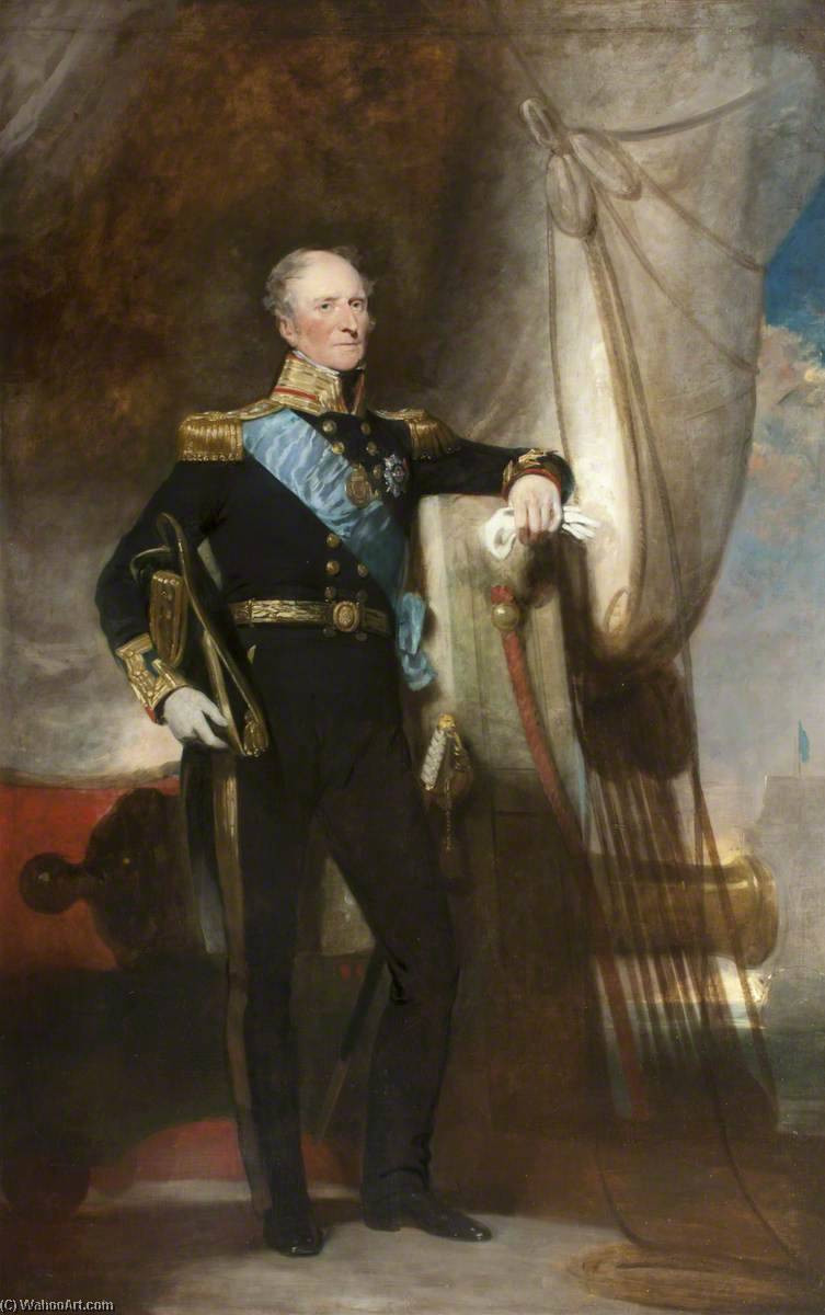 Wikioo.org - The Encyclopedia of Fine Arts - Painting, Artwork by John Watson Gordon - Admiral Sir Peter Halkett of Pitferrane (1765–1839)