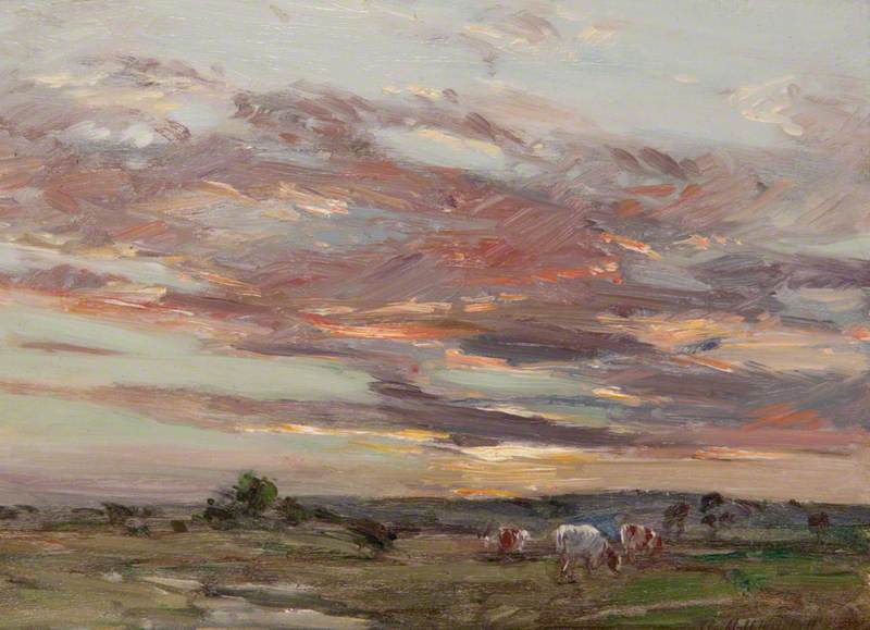 Wikioo.org - The Encyclopedia of Fine Arts - Painting, Artwork by John Campbell Mitchell - Sunset, Argyllshire
