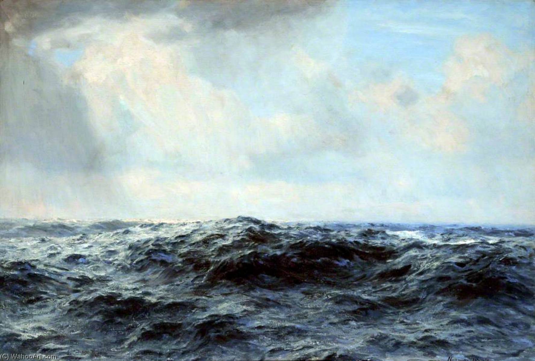 Wikioo.org - The Encyclopedia of Fine Arts - Painting, Artwork by Norman Hirst - In the Trough of the Ocean Swell