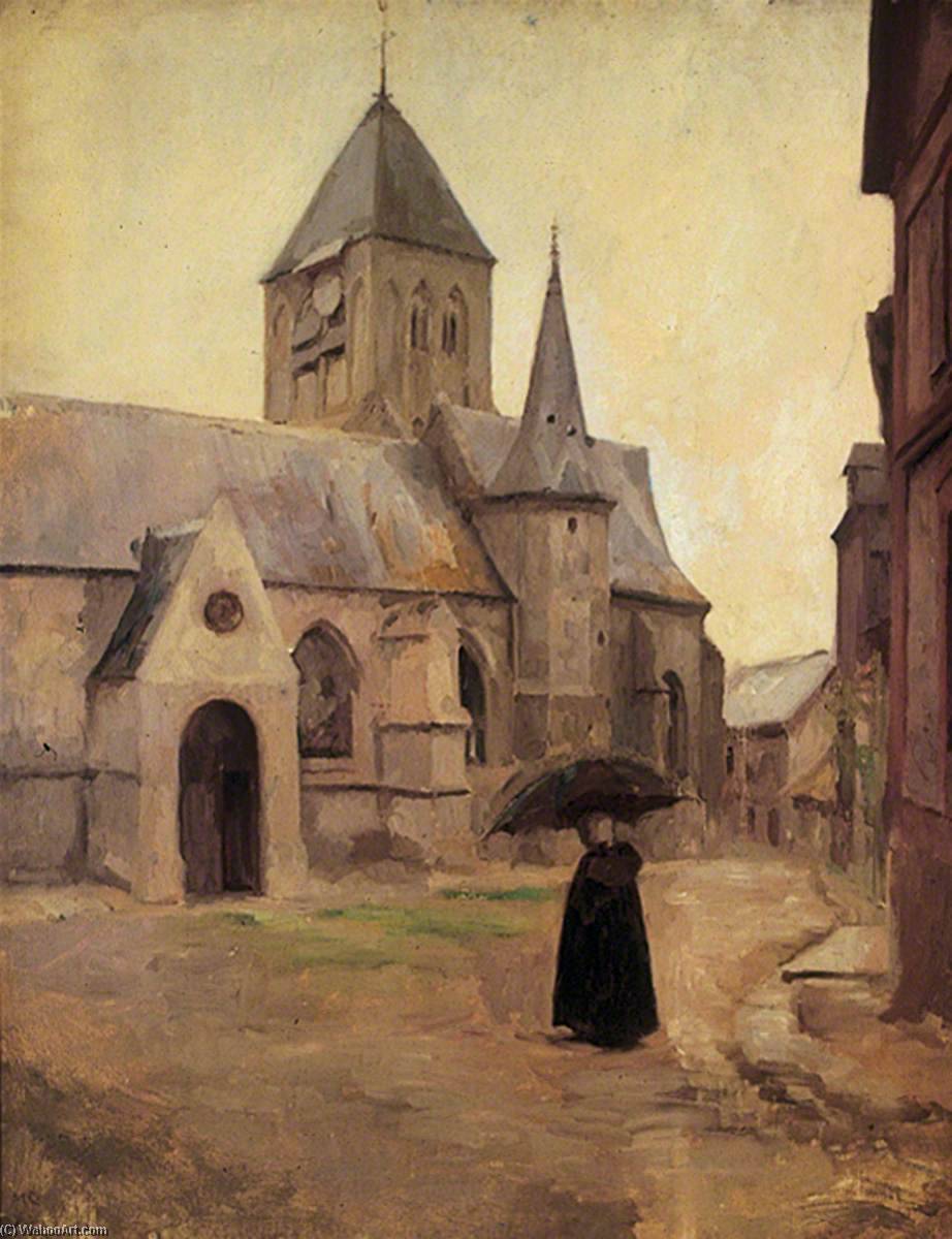 Wikioo.org - The Encyclopedia of Fine Arts - Painting, Artwork by Milly Childers - The Church, Veules les Roses, Normandy, France