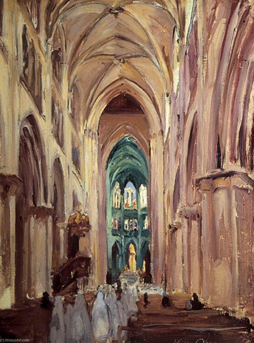 Wikioo.org - The Encyclopedia of Fine Arts - Painting, Artwork by Milly Childers - Interior of a Cathedral