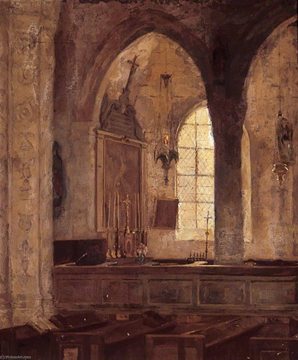 Wikioo.org - The Encyclopedia of Fine Arts - Painting, Artwork by Milly Childers - Interior of the Church at Veules les Roses, Normandy, France