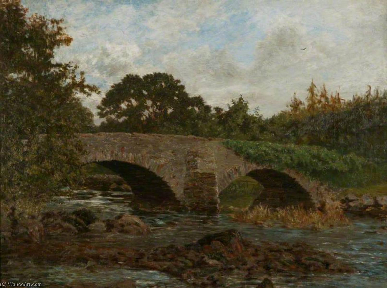 Wikioo.org - The Encyclopedia of Fine Arts - Painting, Artwork by Cuthbert Cartwright Grundy - Old Skelwith Bridge, Ambleside