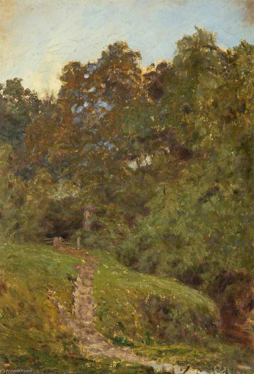 Wikioo.org - The Encyclopedia of Fine Arts - Painting, Artwork by Cuthbert Cartwright Grundy - A Study, A Grassy Bank, with Trees