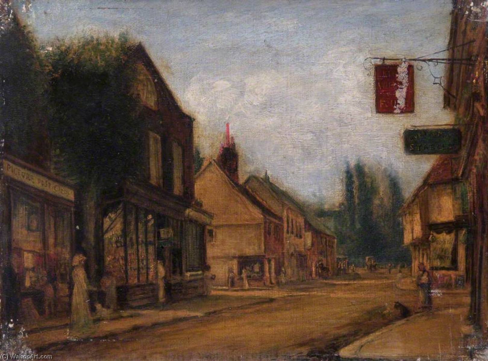 Wikioo.org - The Encyclopedia of Fine Arts - Painting, Artwork by William Freeman - High Street, Ewell, Surrey