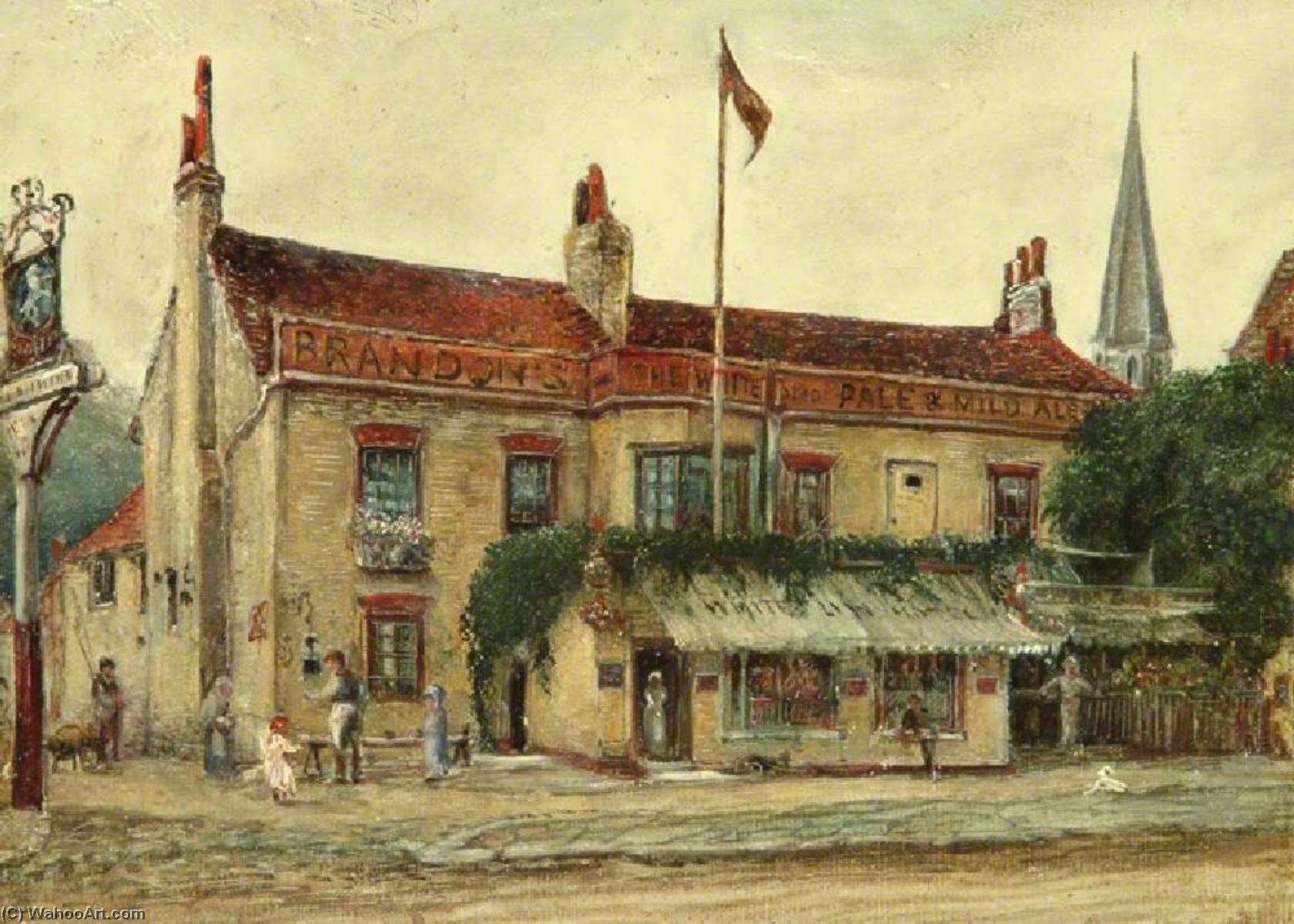 Wikioo.org - The Encyclopedia of Fine Arts - Painting, Artwork by William Freeman - 'The White Lion', Esher, Surrey