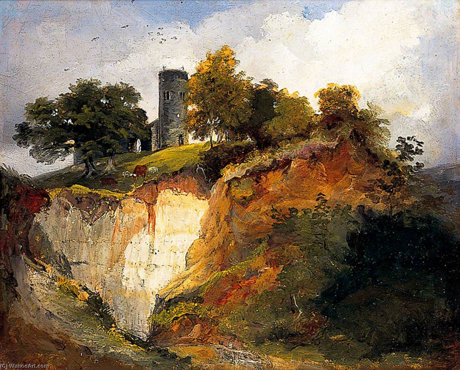 Wikioo.org - The Encyclopedia of Fine Arts - Painting, Artwork by Joseph Clover - Whitlingham Church, Norwich