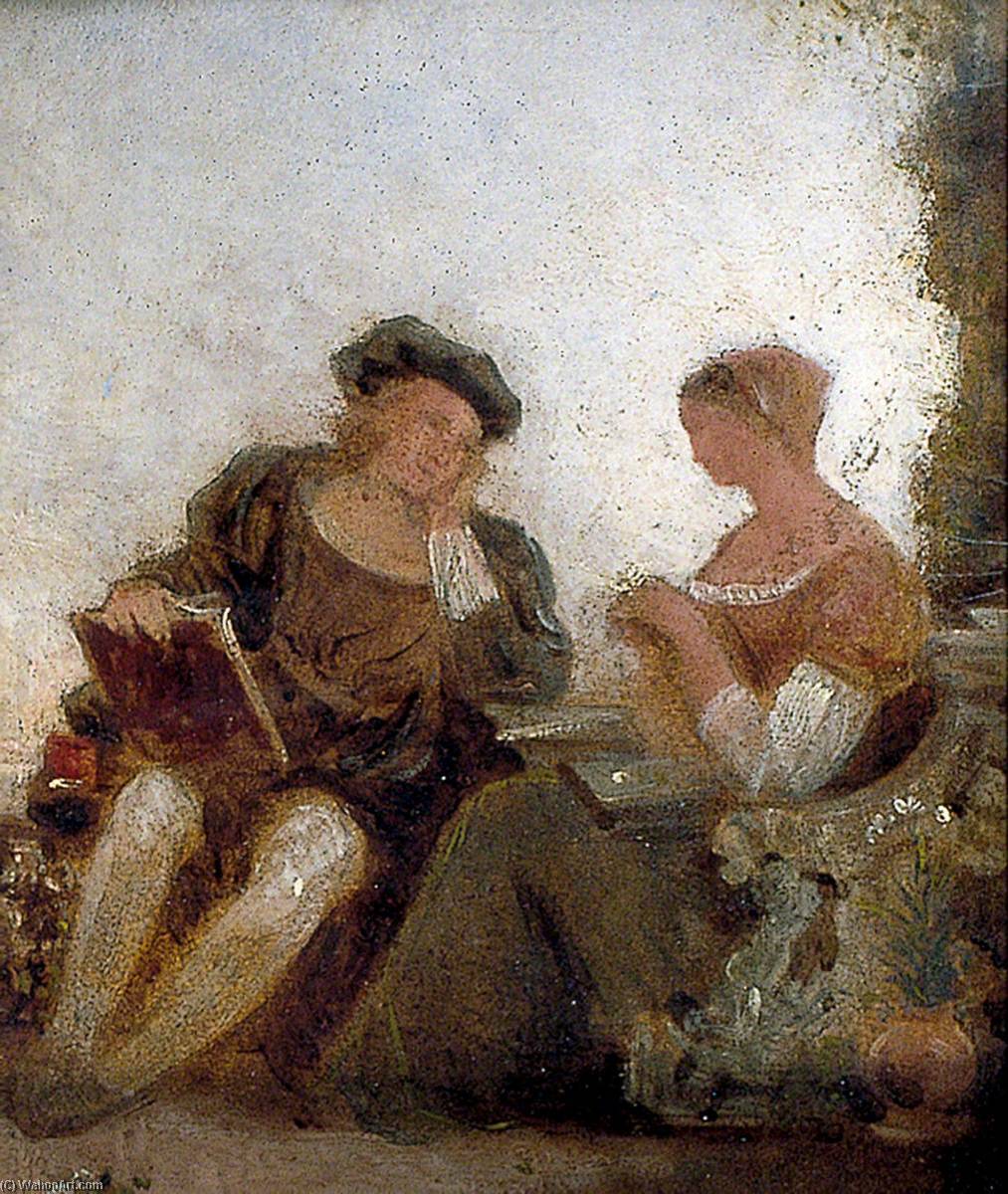 Wikioo.org - The Encyclopedia of Fine Arts - Painting, Artwork by Joseph Clover - Couple in a Garden
