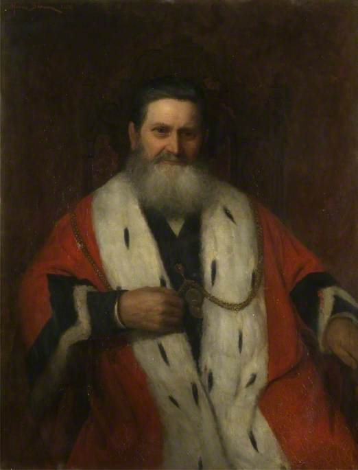 Wikioo.org - The Encyclopedia of Fine Arts - Painting, Artwork by Henry Harris Brown - Alderman Joseph Gurney, Mayor of Northampton (1875–1879)