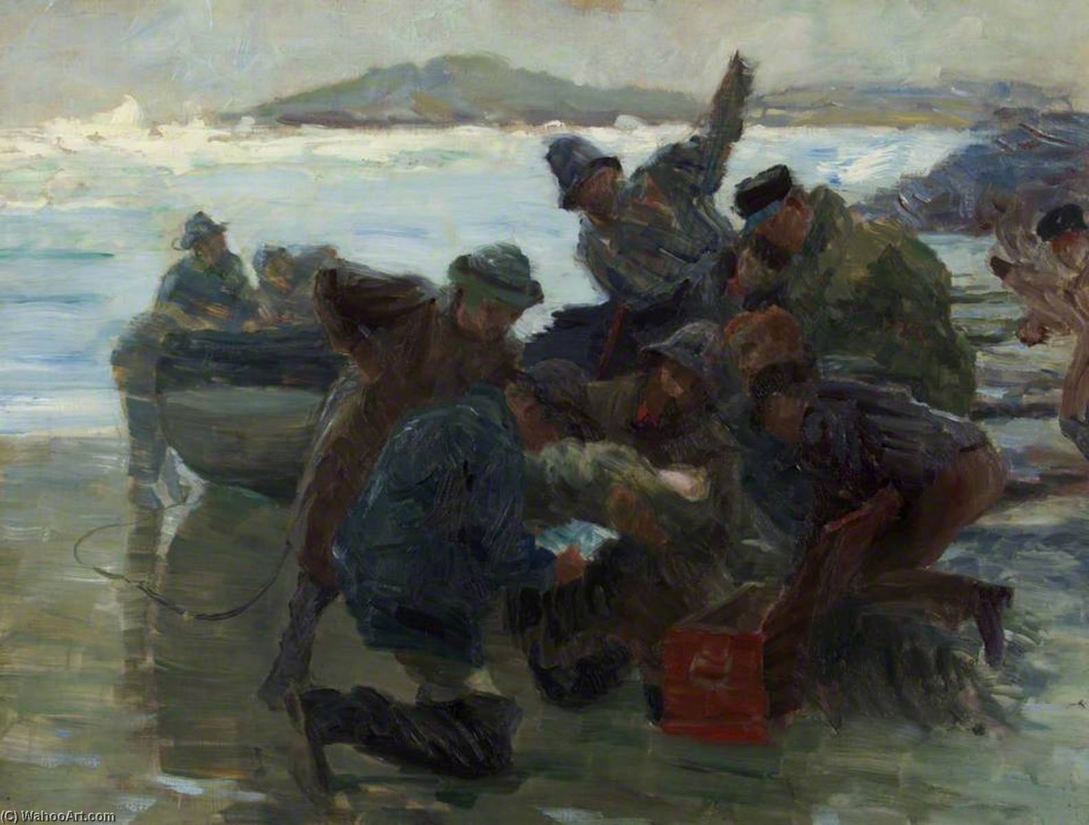 Wikioo.org - The Encyclopedia of Fine Arts - Painting, Artwork by William Holt Yates Titcomb - Sketch for 'Cast Up by the Sea'