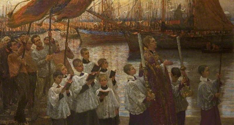 Wikioo.org - The Encyclopedia of Fine Arts - Painting, Artwork by William Holt Yates Titcomb - Rogation Day, St Ives, Cornwall