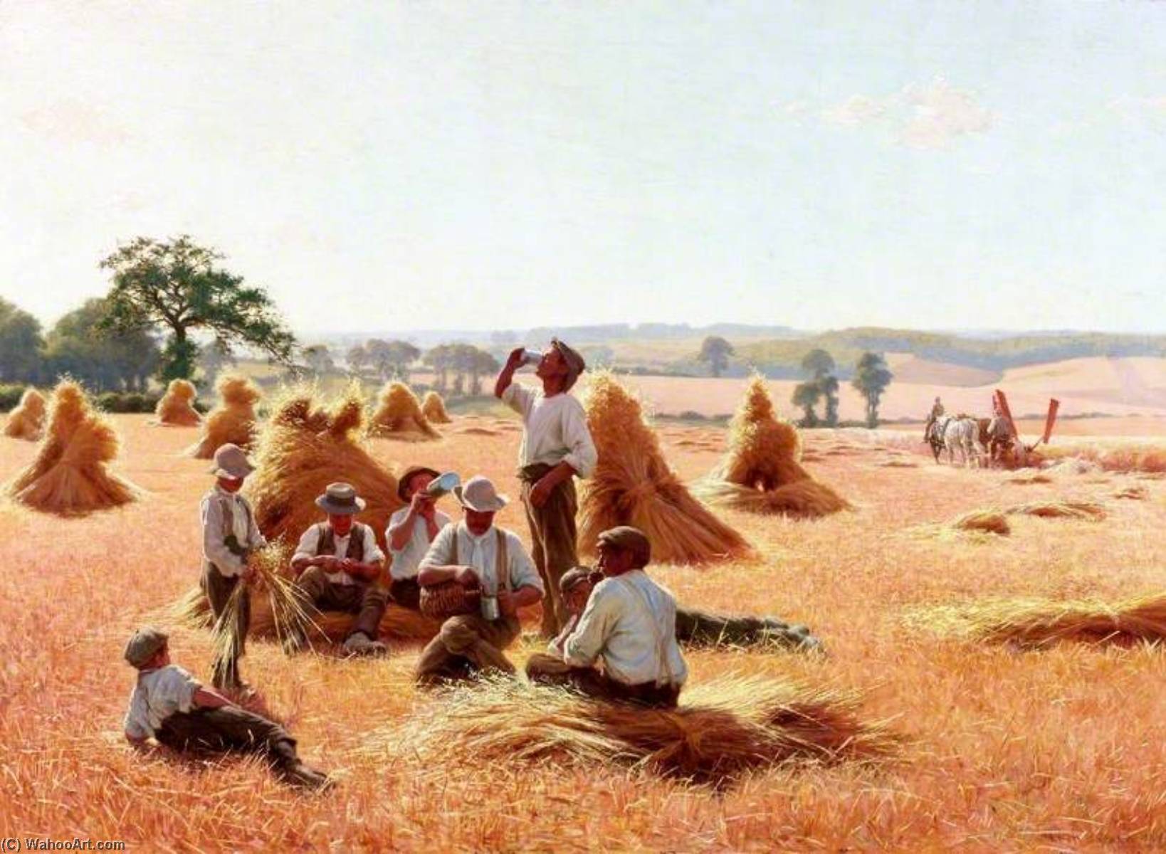 Wikioo.org - The Encyclopedia of Fine Arts - Painting, Artwork by Thomas Frederick Mason Sheard - Harvesters Resting