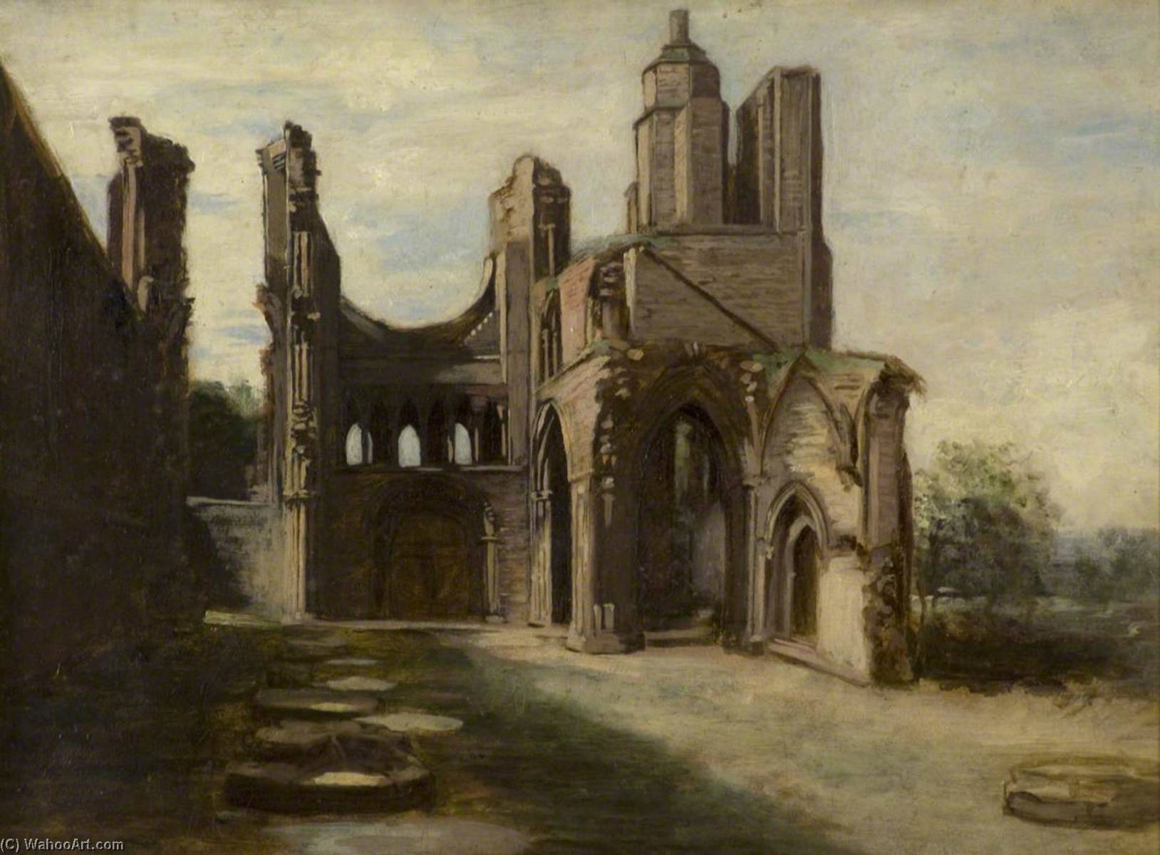 Wikioo.org - The Encyclopedia of Fine Arts - Painting, Artwork by Patrick Allan Fraser - Arbroath Abbey, the Interior, Looking to the West Front