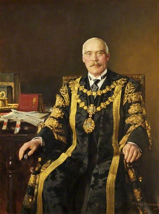 Wikioo.org - The Encyclopedia of Fine Arts - Painting, Artwork by Frank Richards - Alderman Sir Charles Cartwright (1862–1959), Mayor of Bournemouth (1919–1922 1928)