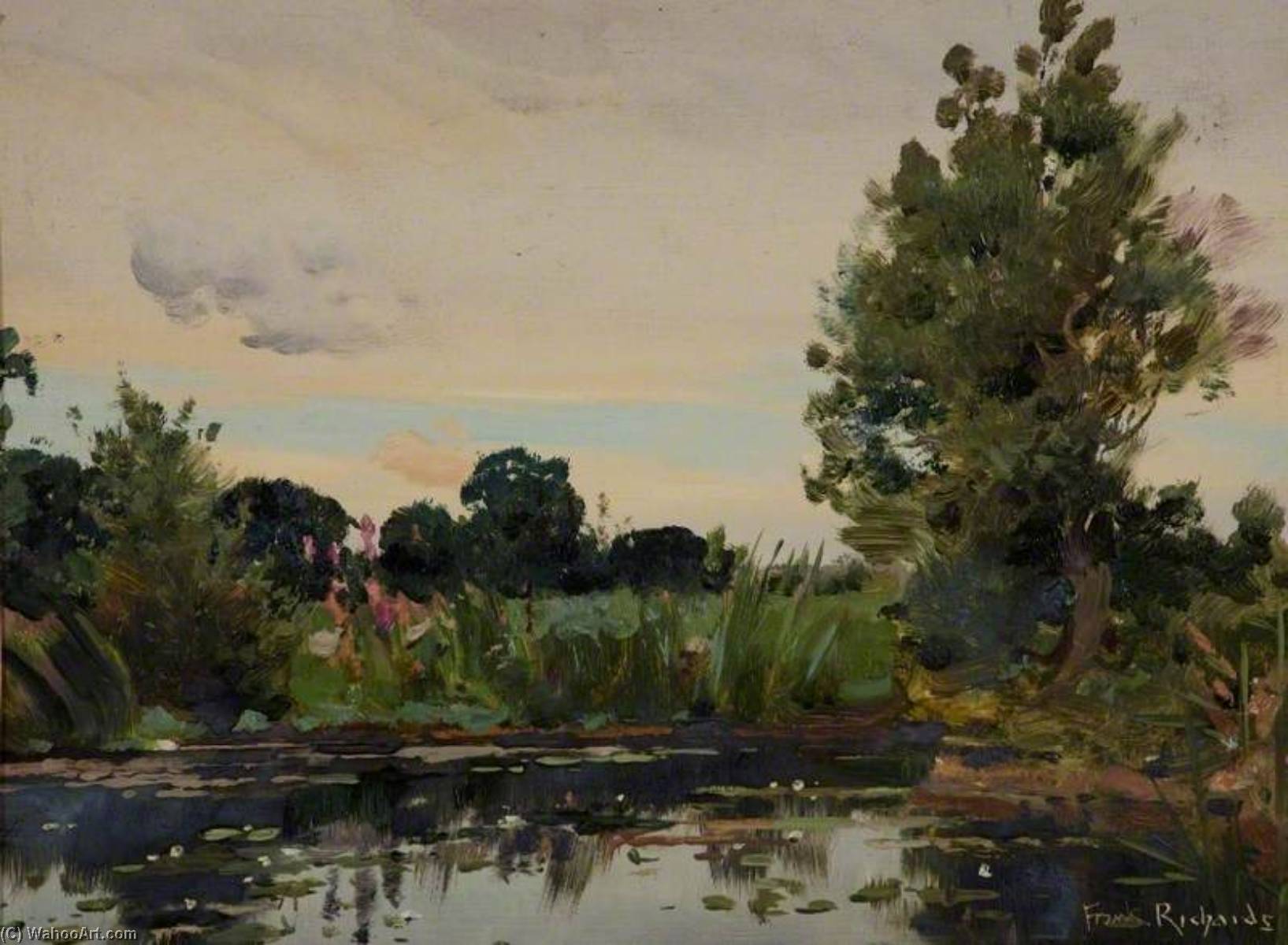 Wikioo.org - The Encyclopedia of Fine Arts - Painting, Artwork by Frank Richards - Landscape with a Pond