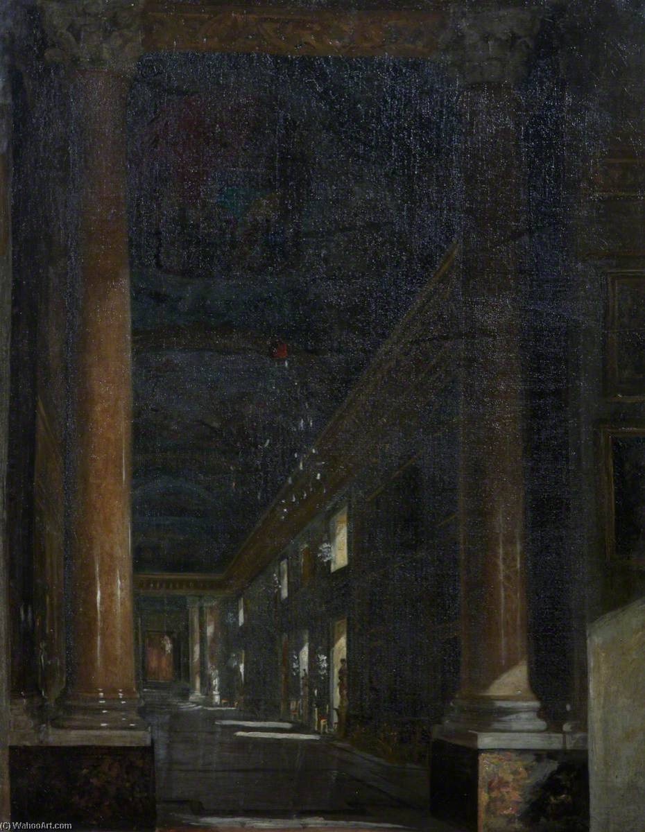 Wikioo.org - The Encyclopedia of Fine Arts - Painting, Artwork by Patrick Allan Fraser - An Interior of the Colonna Gallery, Rome