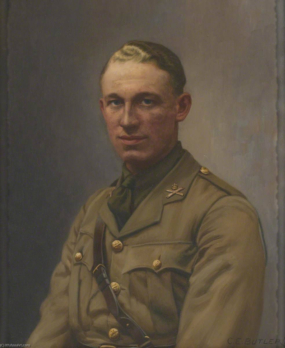 Wikioo.org - The Encyclopedia of Fine Arts - Painting, Artwork by Charles Ernest Butler - Lieutenant A. L. Bobby, Machine Gun Corps and Middlesex Regiment, c.1917