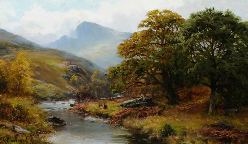 Wikioo.org - The Encyclopedia of Fine Arts - Painting, Artwork by James Henry Crossland - Great End from Borrowdale, Cumbria