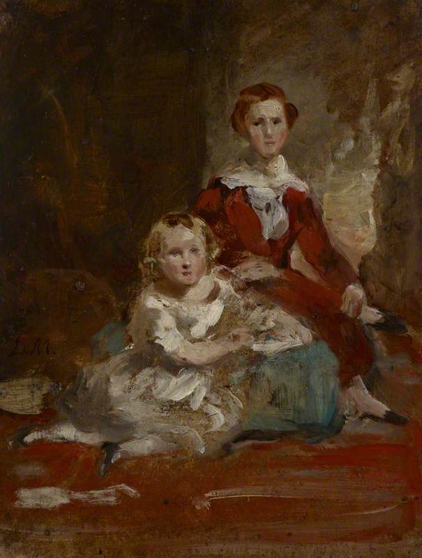 Wikioo.org - The Encyclopedia of Fine Arts - Painting, Artwork by Daniel Macnee - Portrait Study of Two Children in a Landscape