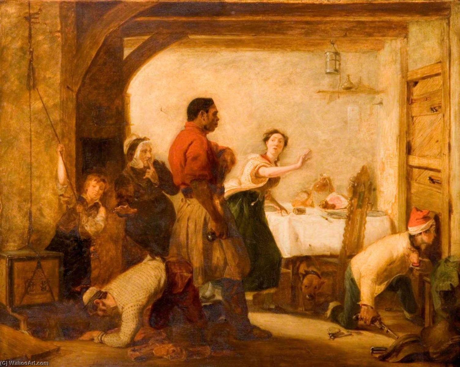 Wikioo.org - The Encyclopedia of Fine Arts - Painting, Artwork by John Prescott Knight - Smugglers Alarmed