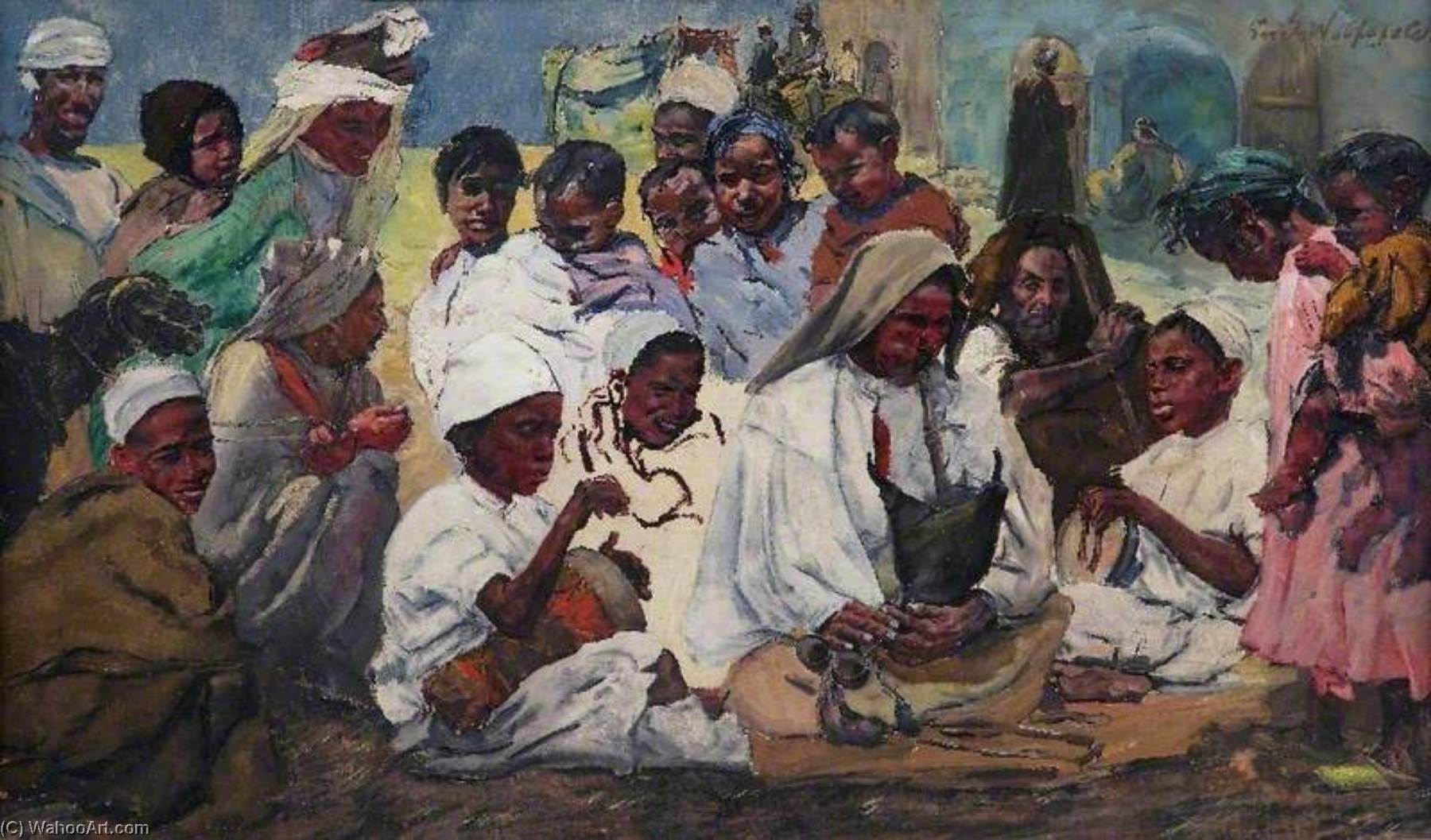 Wikioo.org - The Encyclopedia of Fine Arts - Painting, Artwork by Erich Wolfsfeld - Moroccan Musicians