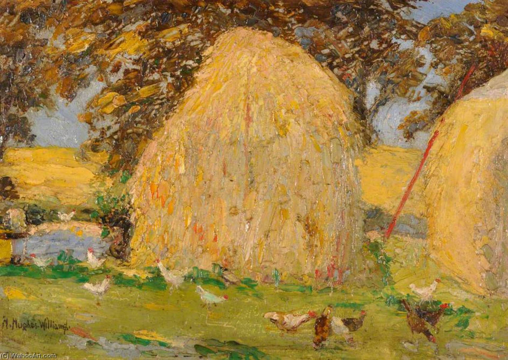 Wikioo.org - The Encyclopedia of Fine Arts - Painting, Artwork by Harry Hughes Williams - Haystacks, Ty Mawr II