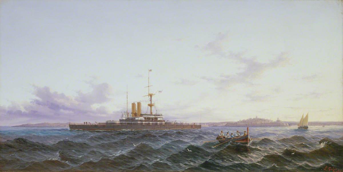 Wikioo.org - The Encyclopedia of Fine Arts - Painting, Artwork by Luigi Galea - HMS 'Trafalgar'