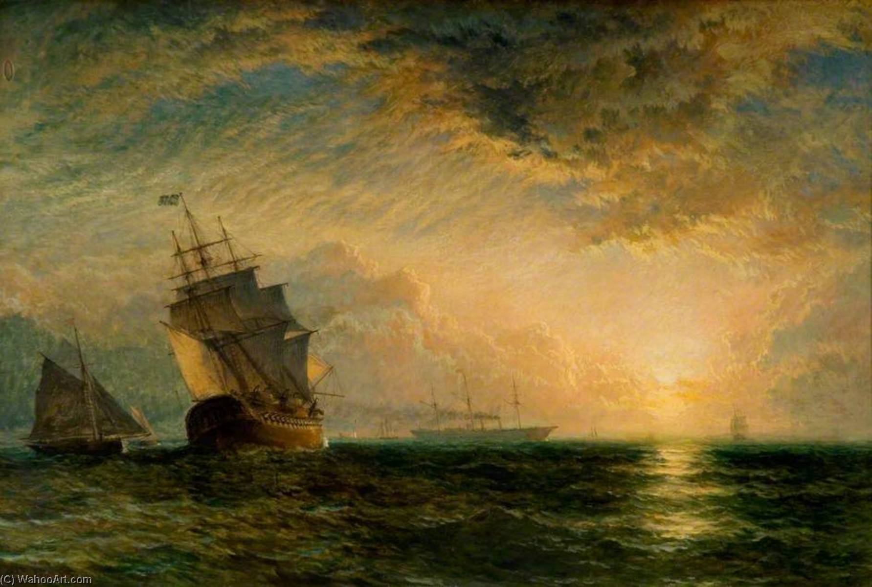 Wikioo.org - The Encyclopedia of Fine Arts - Painting, Artwork by Henry Thomas Dawson - Seascape