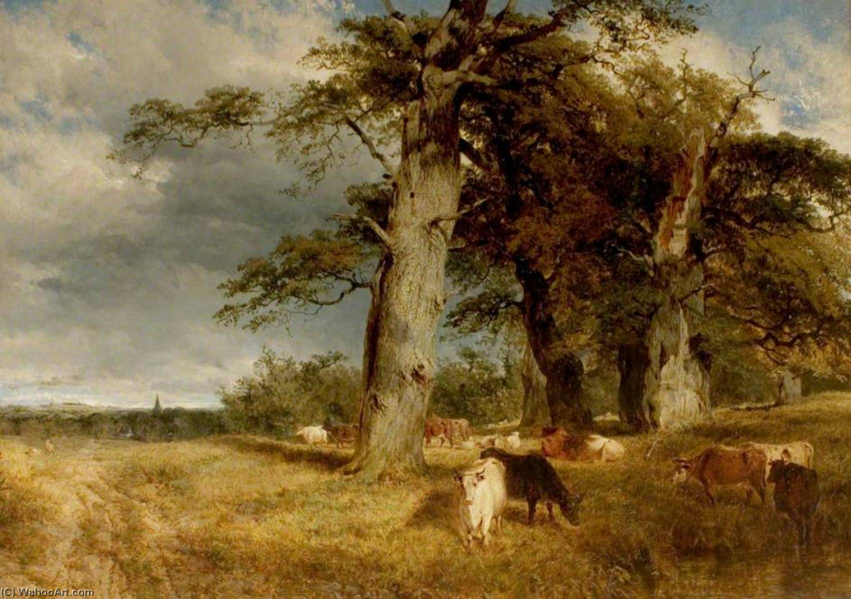 Wikioo.org - The Encyclopedia of Fine Arts - Painting, Artwork by Henry Thomas Dawson - Landscape in the Dukeries, Nottinghamshire