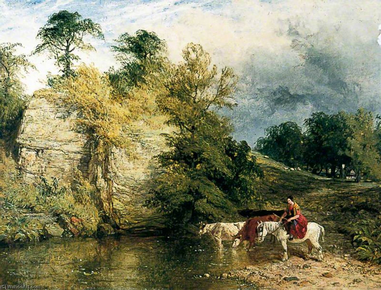 Wikioo.org – L'Enciclopedia delle Belle Arti - Pittura, Opere di Henry Thomas Dawson - Paesaggio in Derbyshire