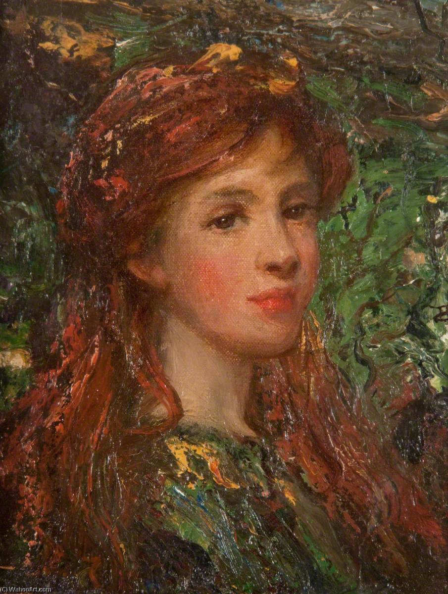 Wikioo.org - The Encyclopedia of Fine Arts - Painting, Artwork by Robert Duddingstone Herdman - The Head of a Girl