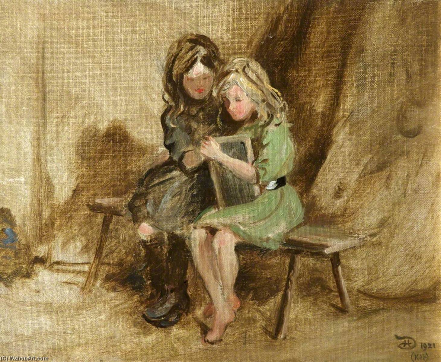 Wikioo.org - The Encyclopedia of Fine Arts - Painting, Artwork by Robert Duddingstone Herdman - The McTavish Sisters