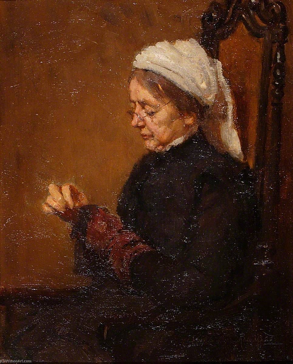 Wikioo.org - The Encyclopedia of Fine Arts - Painting, Artwork by Rose Mead - Mrs Mead, Darning Socks