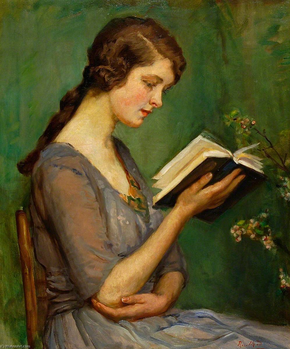 Wikioo.org - The Encyclopedia of Fine Arts - Painting, Artwork by Rose Mead - Molly Reading a Book