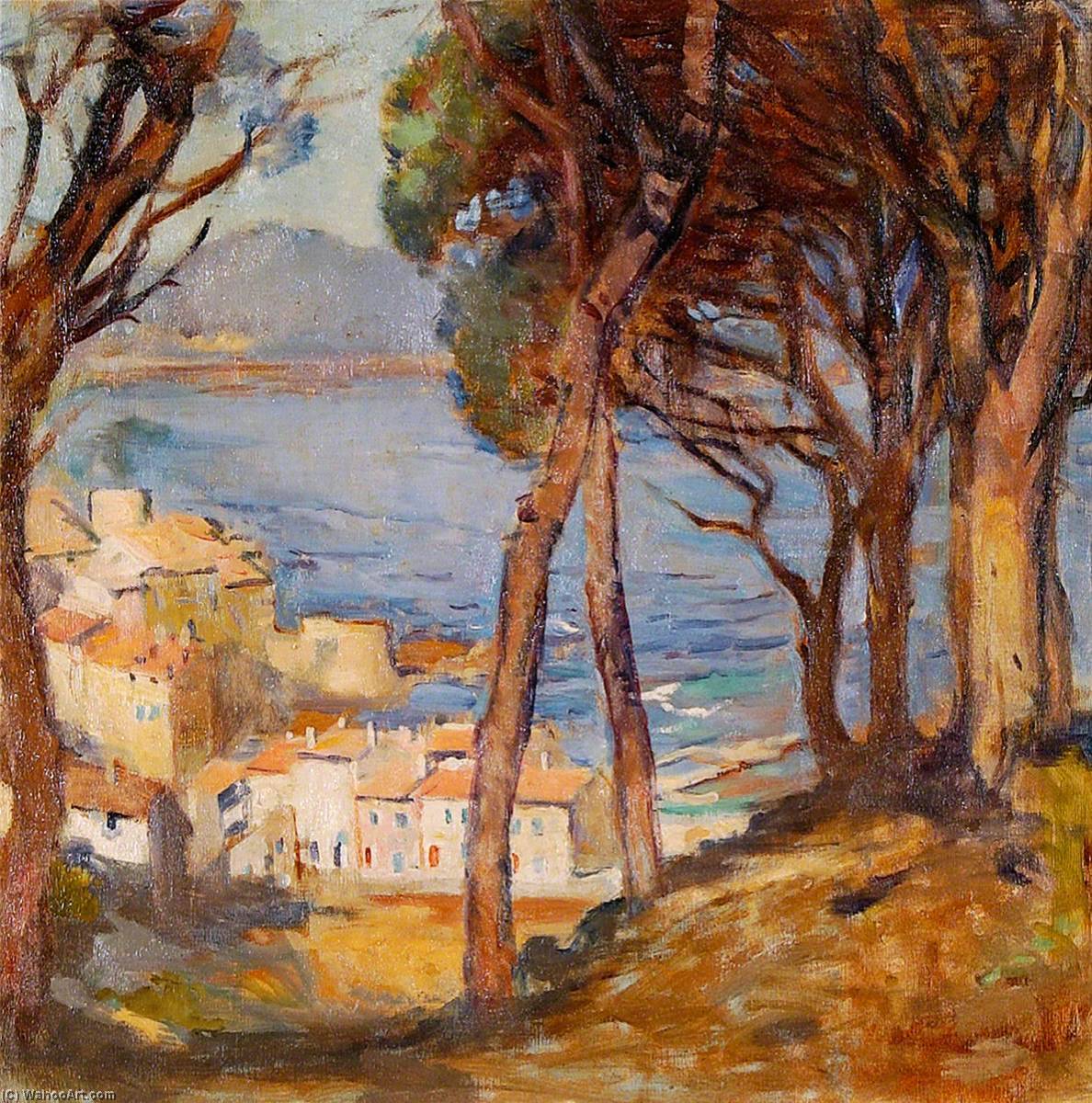 Wikioo.org - The Encyclopedia of Fine Arts - Painting, Artwork by Rose Mead - Sea View from a Hill, South of France