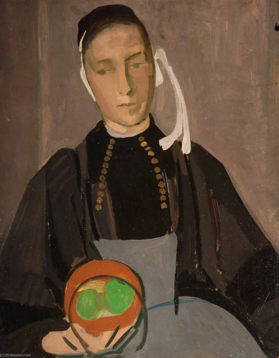 Wikioo.org - The Encyclopedia of Fine Arts - Painting, Artwork by John Currie - Breton Woman with Apples