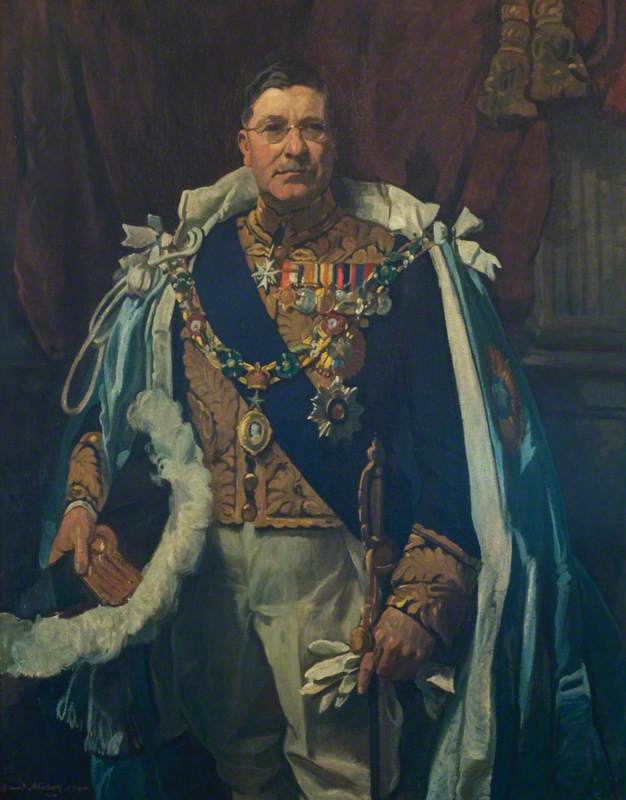 Wikioo.org - The Encyclopedia of Fine Arts - Painting, Artwork by David Alison - John Francis Ashley (Jock), Lord Erskine, Governor of Madras, in the Robes of Governor