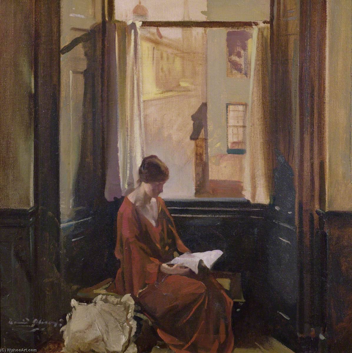 Wikioo.org - The Encyclopedia of Fine Arts - Painting, Artwork by David Alison - Woman Reading by a Window