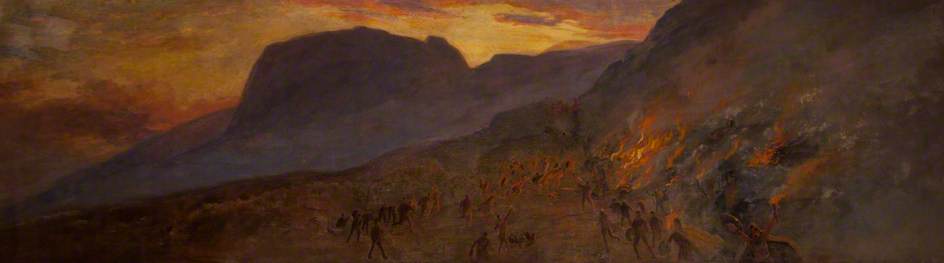 Wikioo.org - The Encyclopedia of Fine Arts - Painting, Artwork by Joseph W Carey - Flight of the MacGilmore on Cavehill
