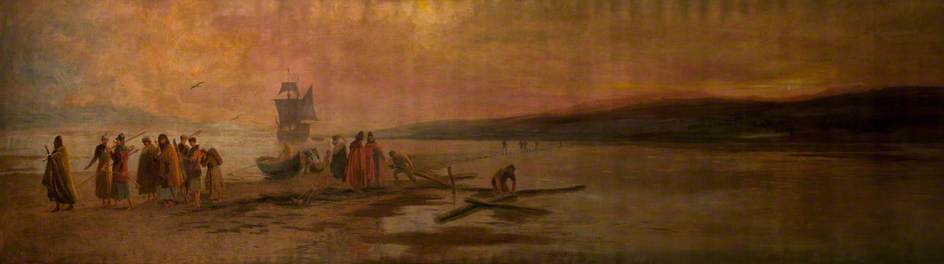 Wikioo.org - The Encyclopedia of Fine Arts - Painting, Artwork by Joseph W Carey - Ancient Ford at Lagan and Farset