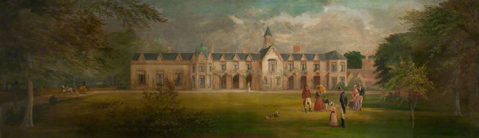 Wikioo.org - The Encyclopedia of Fine Arts - Painting, Artwork by Joseph W Carey - Mansion of Lord Donegall, Ormeau, 1840