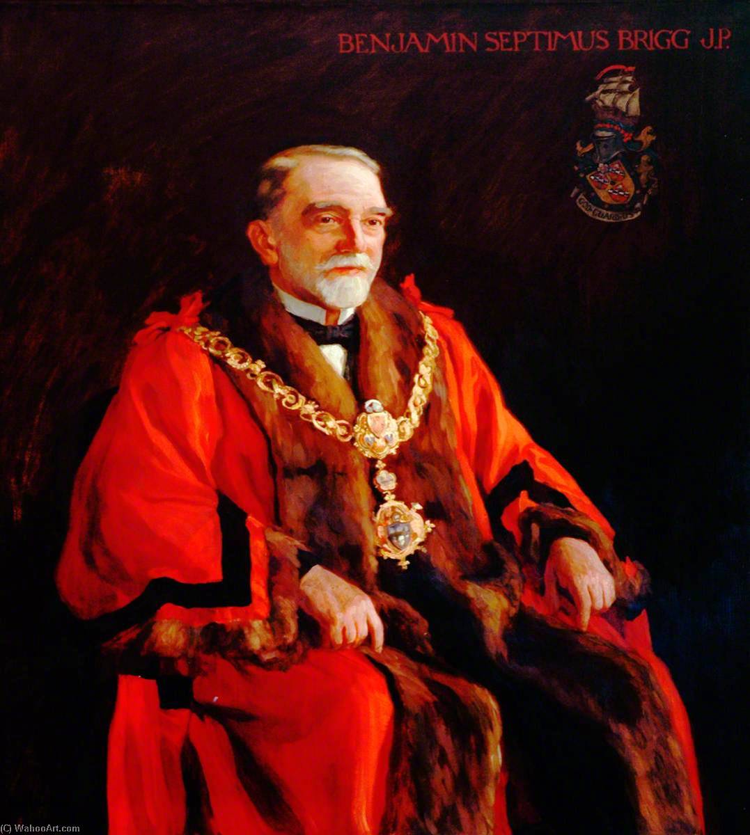 Wikioo.org - The Encyclopedia of Fine Arts - Painting, Artwork by Fred Stead - Benjamin Septimus Brigg, First Mayor of Keighley