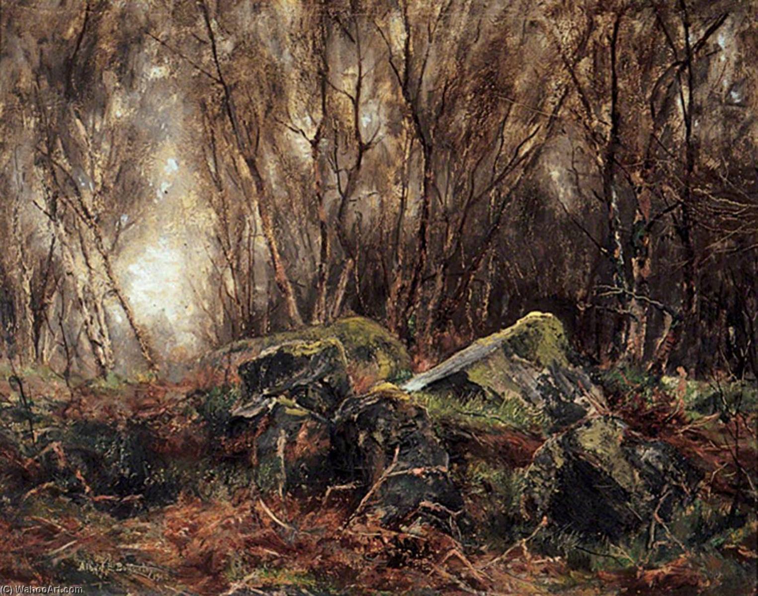 Wikioo.org - The Encyclopedia of Fine Arts - Painting, Artwork by Albert Ernest Bottomley - Meanwood Woods, Leeds