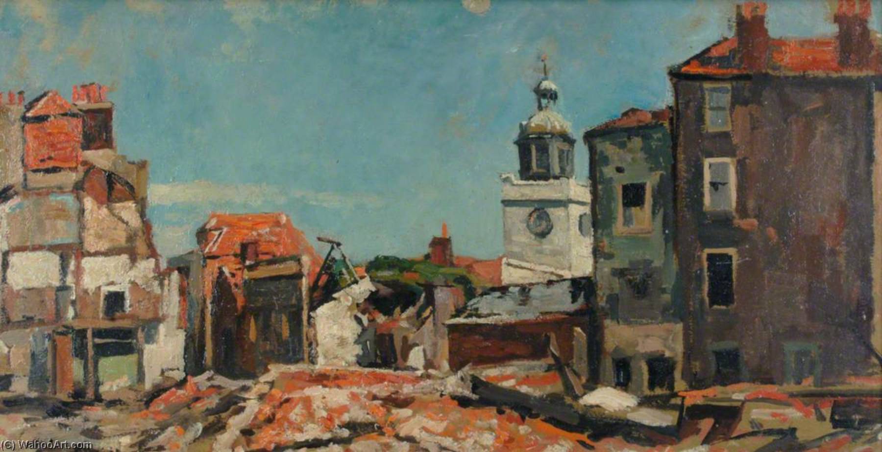 Wikioo.org - The Encyclopedia of Fine Arts - Painting, Artwork by Edward Robert King - Ruins in Oyster Street, Portsmouth