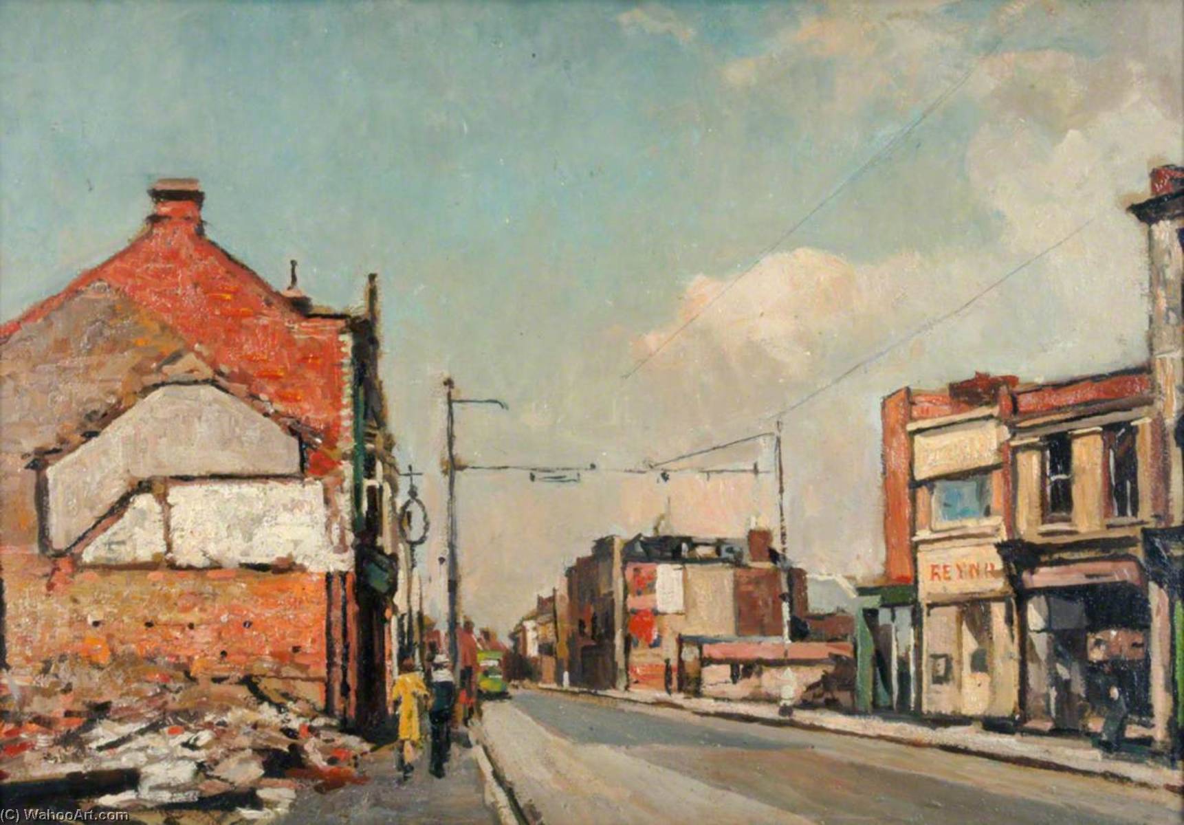 Wikioo.org - The Encyclopedia of Fine Arts - Painting, Artwork by Edward Robert King - Commercial Road, Portsmouth