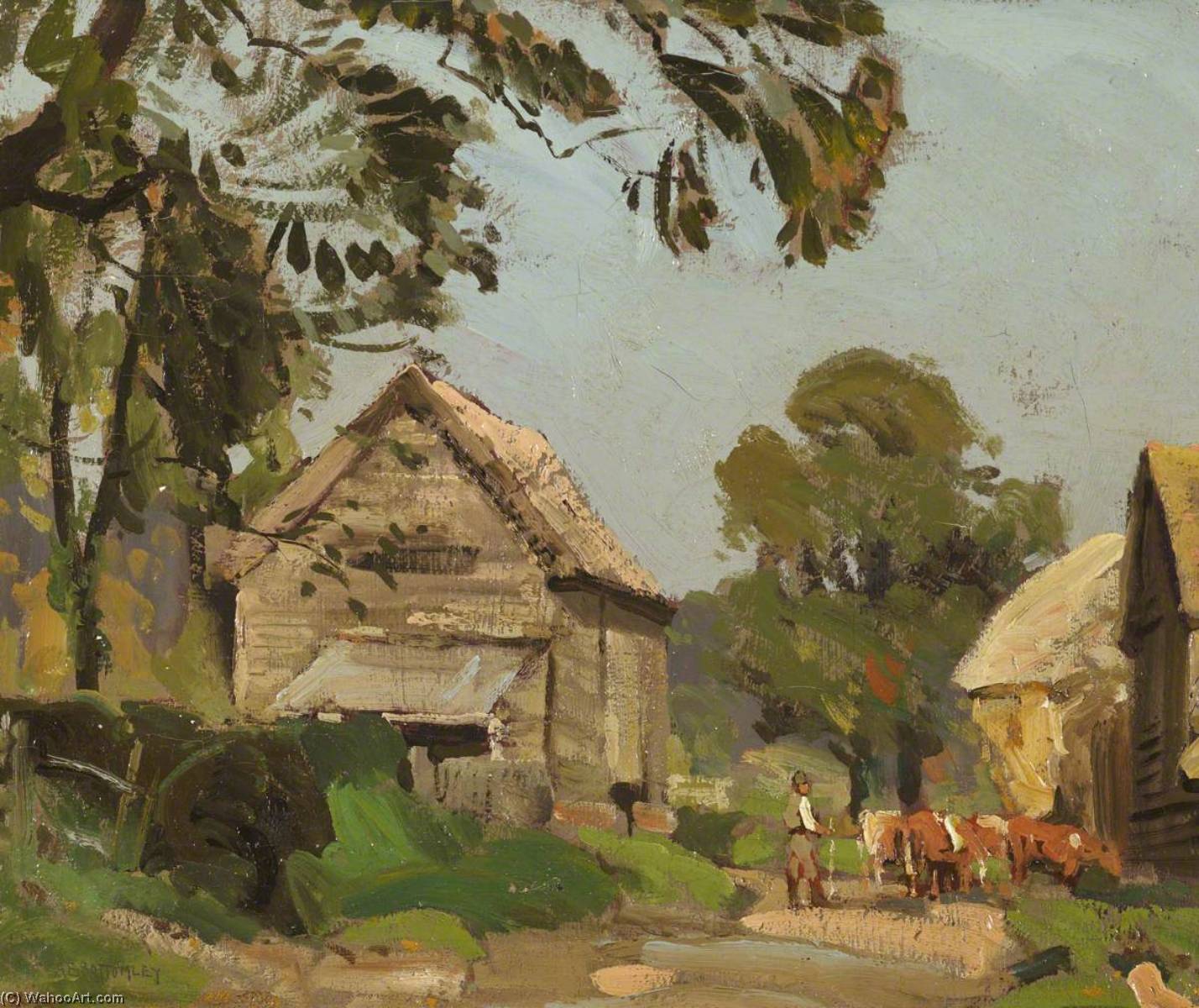 Wikioo.org - The Encyclopedia of Fine Arts - Painting, Artwork by Albert Ernest Bottomley - A Farm Road