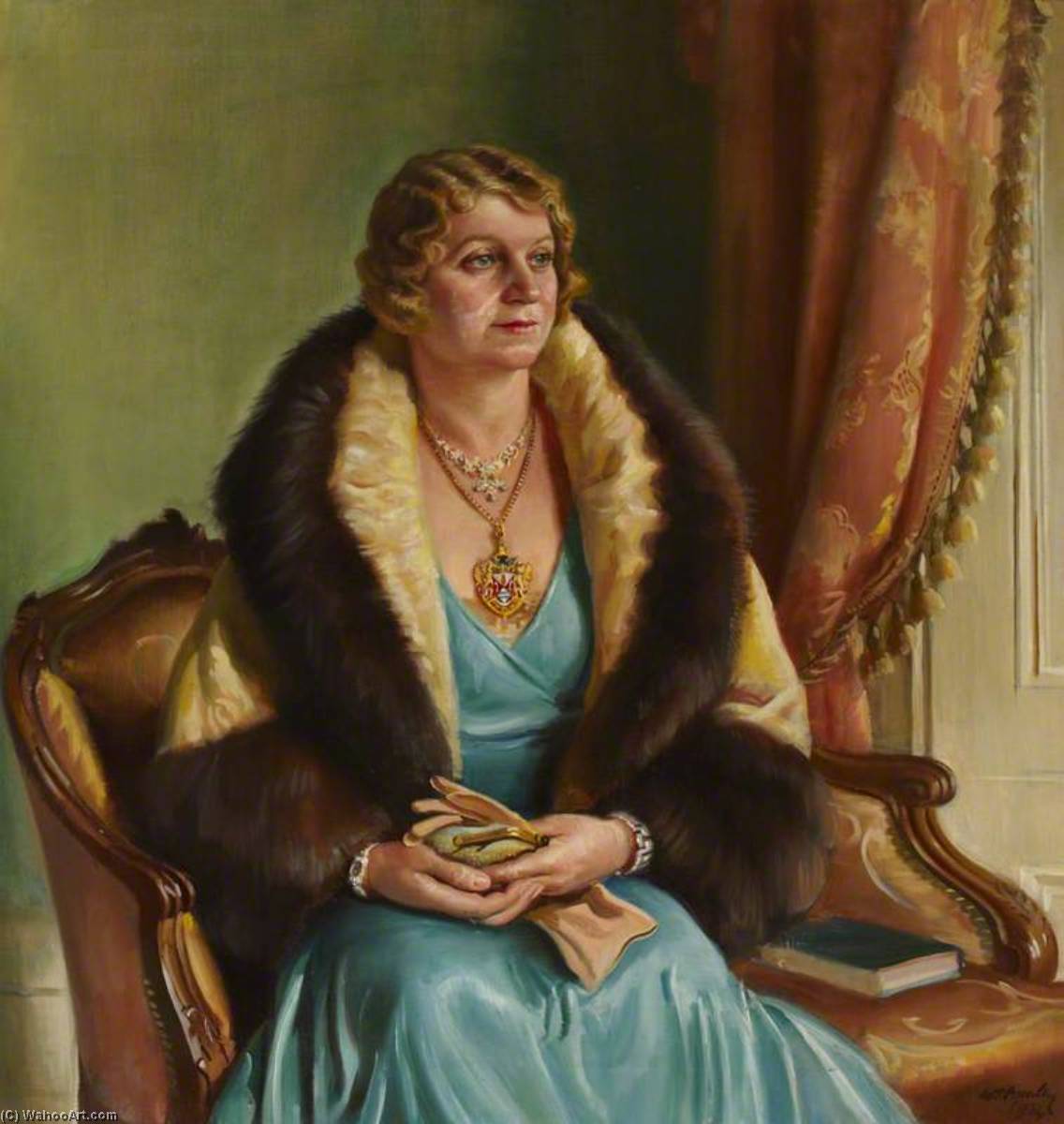 Wikioo.org - The Encyclopedia of Fine Arts - Painting, Artwork by William Ramsden Brealey - Mrs C. H. Curtis, Mayoress of Brentford and Chiswick Borough Council (1933–1934)