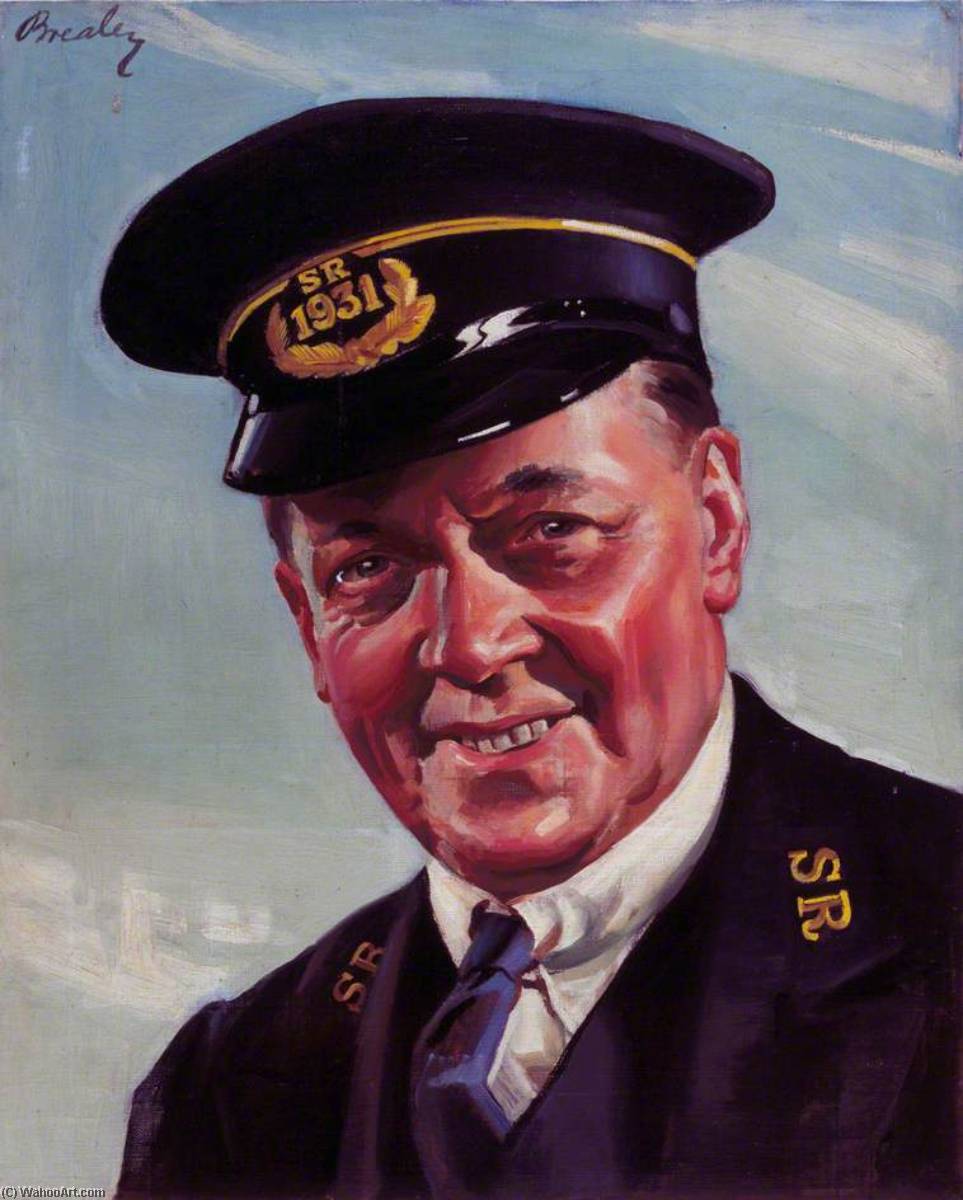 Wikioo.org - The Encyclopedia of Fine Arts - Painting, Artwork by William Ramsden Brealey - Southern Railway Guard Sunny South Sam (Southern Railway poster artwork)